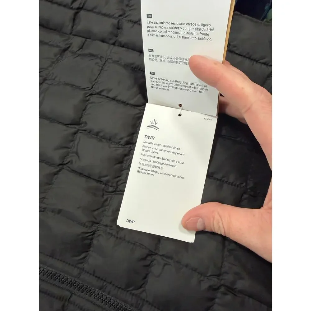 North Face Thermoball Puffer Jacket Black Mens Large NEW Quilted Outdoors